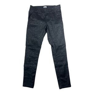 Bevy Flog Dafna Black Leopard Print Tapered Pants Size 25 Israel Lusury Slim Fit